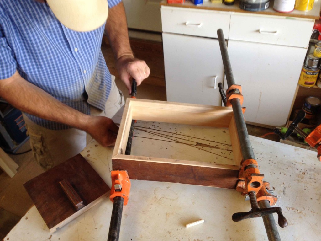 Glue and Pin Wooden Box Together Also Clamp