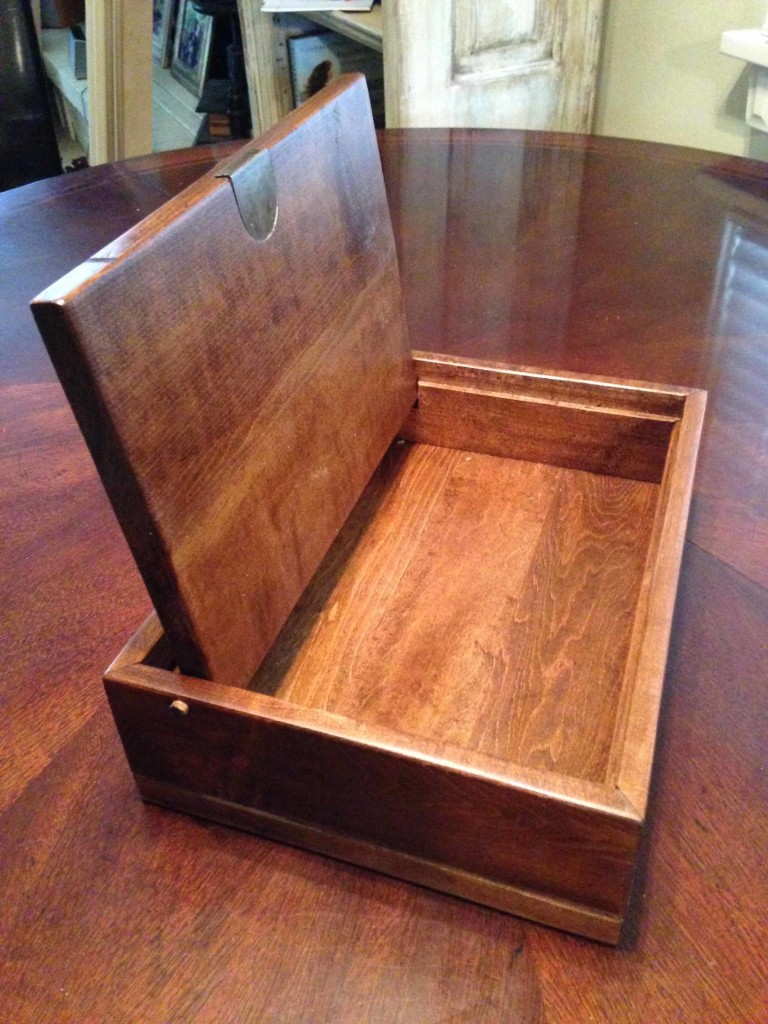 Finished Wooden Box With Lid Open