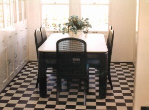 Panache Maple Dining Chairs With Corian Top and Black Laquer    