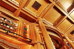 Doug Sr. Home Libary Ceiling Detail Walnut   