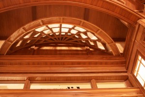 Doug Sr. Home Library Skeleton Dome Detail Walnut Wood       