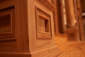 Doug Sr. Home Library Column Base Detail Walnut Wood       