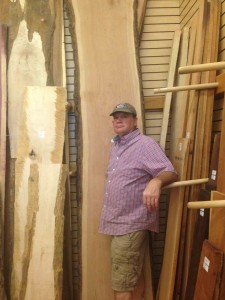 Jim Posing By Cherry Wood Slab       