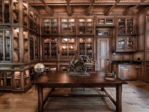 Doug Sr. Home Library The Longest Wall of Bookshelves Walnut Wood       