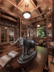 Doug Sr. Home Library With Elephant Sculpture       